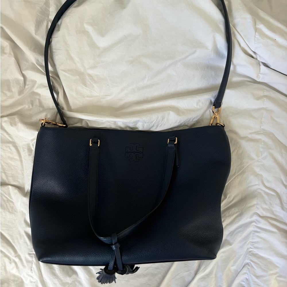 Tory Burch tote with double strap and tassel